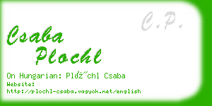 csaba plochl business card